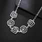 Sterling silver Finished 3 pcs scroll necklace earring and bracelet set