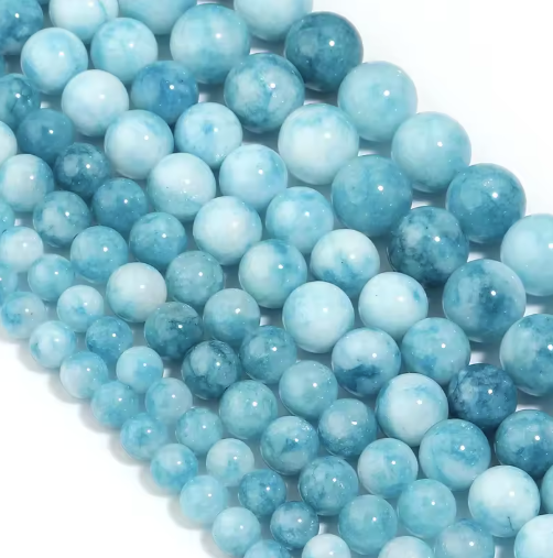 Wholesale Natural Sky Blue Stone China Larimar Round Beads Strand For Jewelry Making