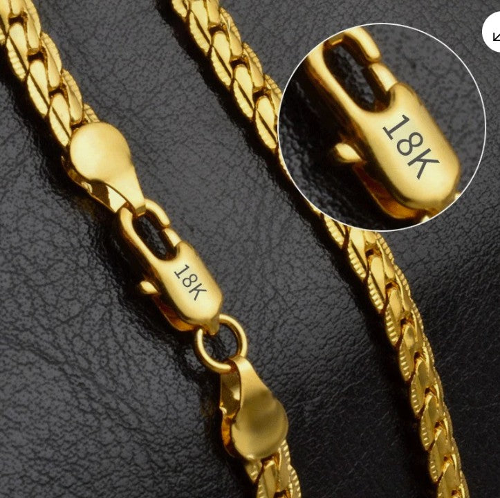 6mm Sideways Chain – Stamped 925 Sterling Silver or 18K Gold | Multiple Lengths
