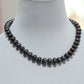 11-13mm Large Purple Freshwater Pearl necklace 100% handmade 19.7inch long flat freshwater pearl necklace with unique round button, ideal gift with gift box [XL-2502Brown-01]
