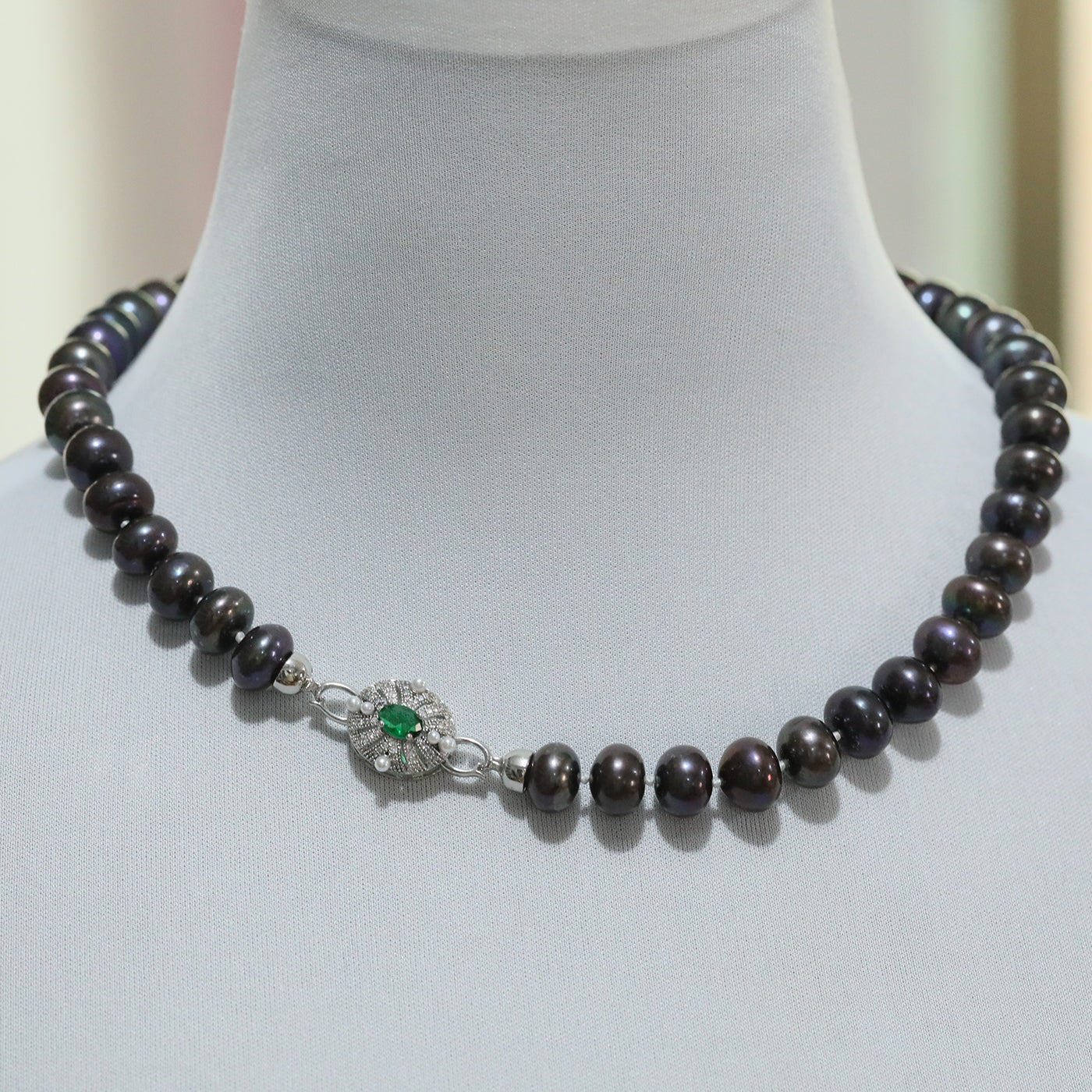 11-13mm Large Purple Freshwater Pearl necklace 100% handmade 19.7inch long flat freshwater pearl necklace with unique round button, ideal gift with gift box [XL-2502Brown-01]