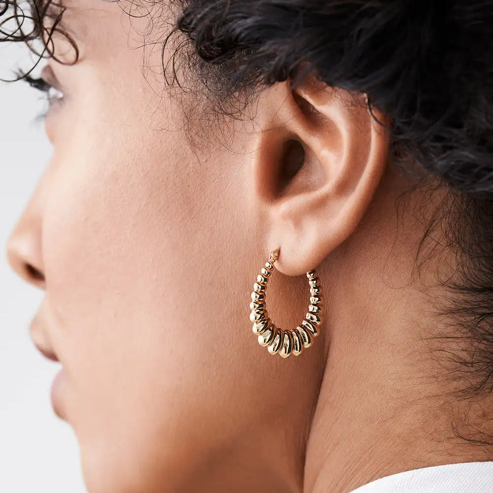 925 shrimp vintage hoop earring