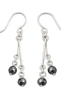 Handcrafted Sterling Silver Earrings with Authentic Black Diamond Stones