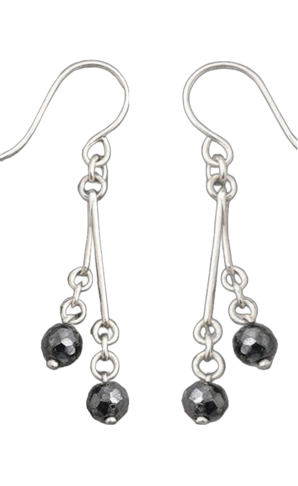 Handcrafted Sterling Silver Earrings with Authentic Black Diamond Stones