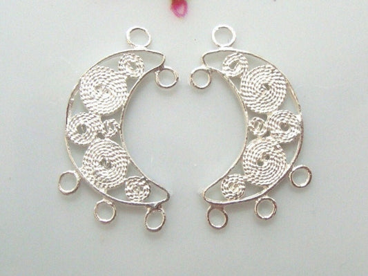 925 handmade scroll earring finding 