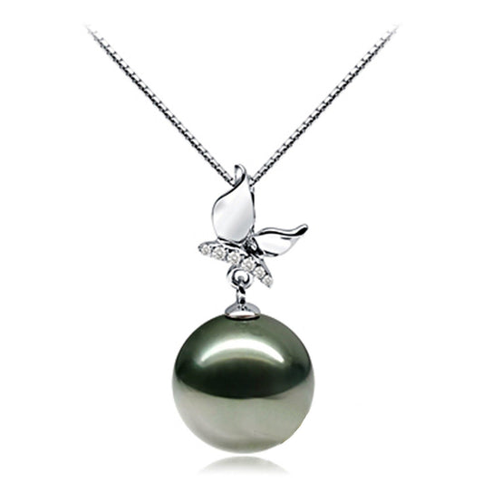 Tahitian Pearl and Diamond pendant 14K - Providence silver gold jewelry usa