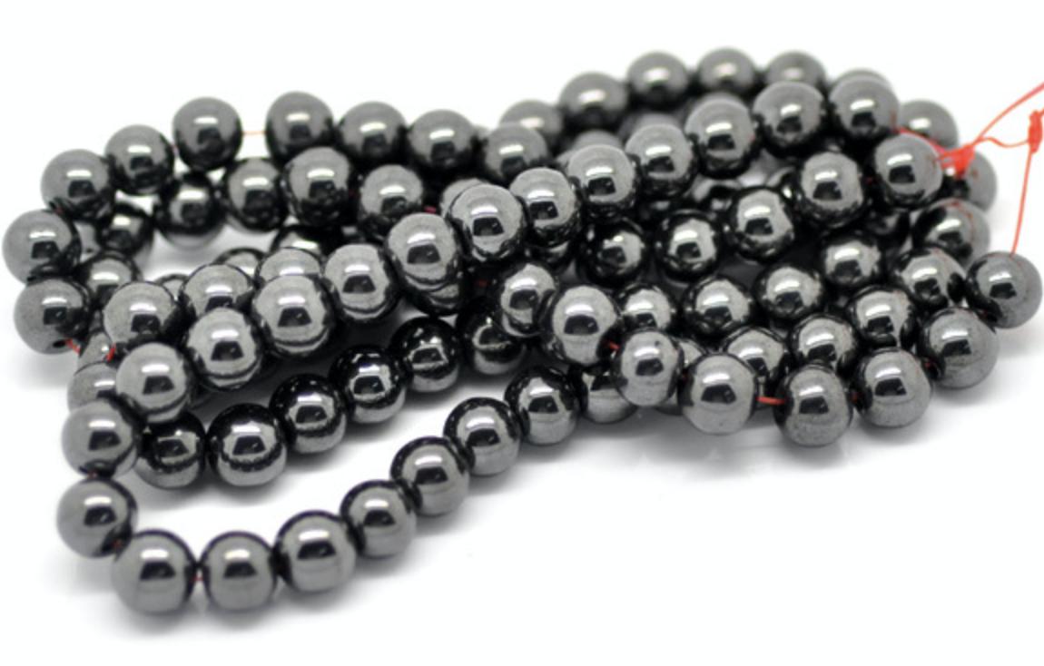 HEMATITE BLACK gemstone bead - Providence silver gold jewelry usa