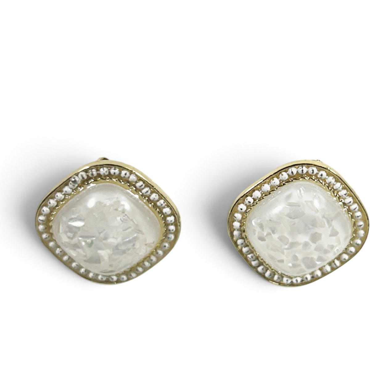 New Earring 0035-Imatation pearl earrings gold finish with sterling silver post