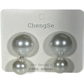 New Earring 0040-Large dome pearl dangle earring with sterling silver post