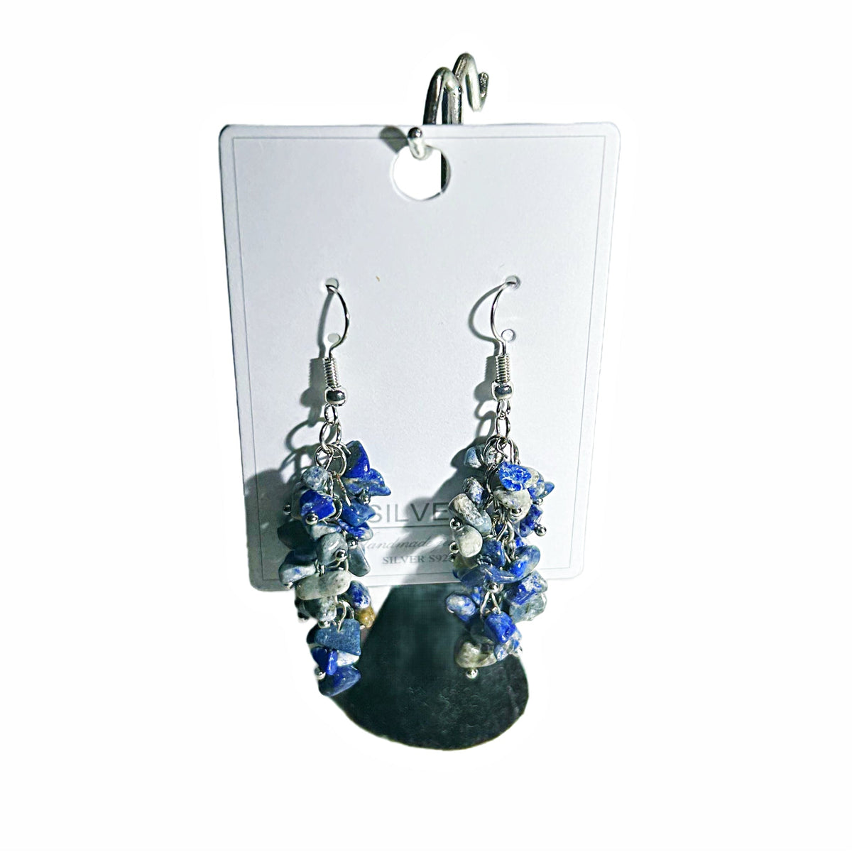 Genuine Lapis Lazuli earring on silver fish hooks