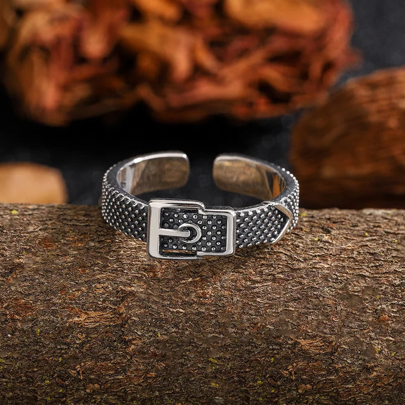 925 Silver vintage Buckle style ring
