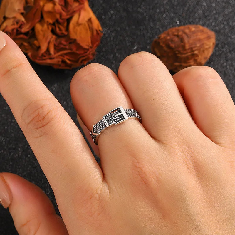 925 Silver vintage Buckle style ring