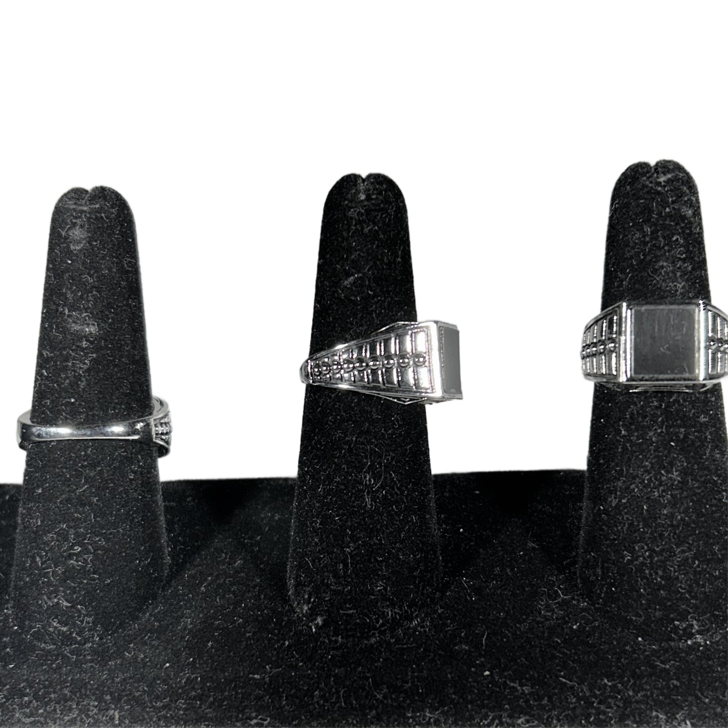 Men's stainless steel Black stone ring