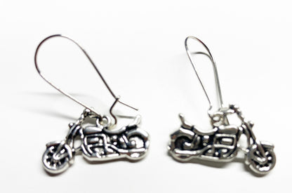 Motorcycle biker earring in antique silver