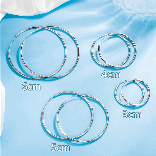 Popular 4 size endless hoop in 100% sterling silver - Providence silver gold jewelry usa