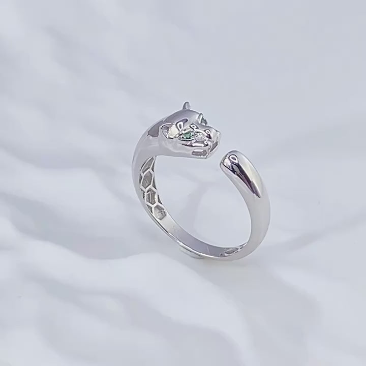 Sterling Silver high fashion Leapoard ring