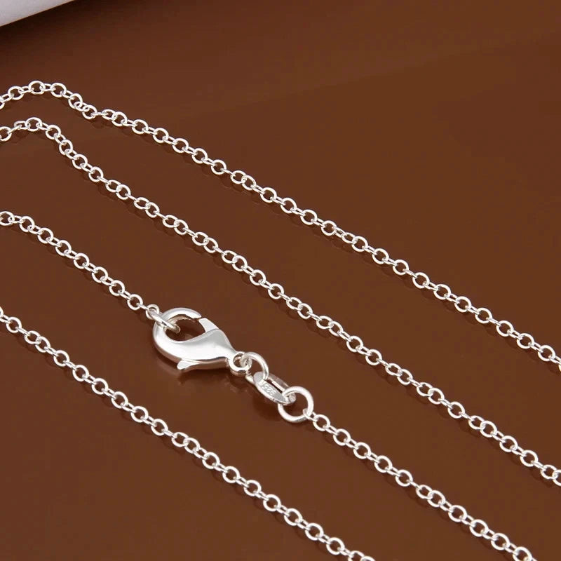 1 mm rolo 18 inch Rolo Chain, 925 Sterling Silver with lobster clasp
