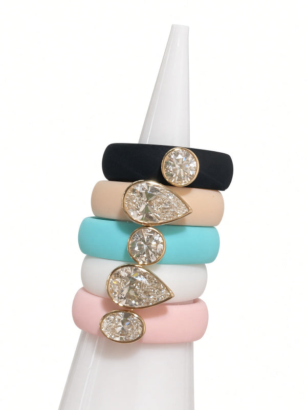 Genuine lab grown diamond silicone rings