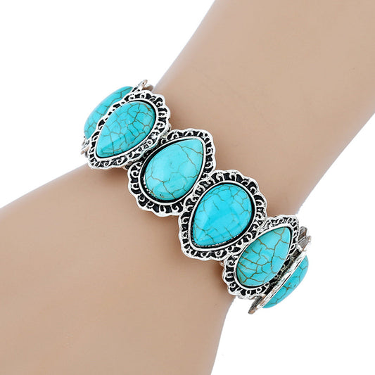 Natural Stone Turquoises Bracelet For Women - Providence silver gold jewelry usa