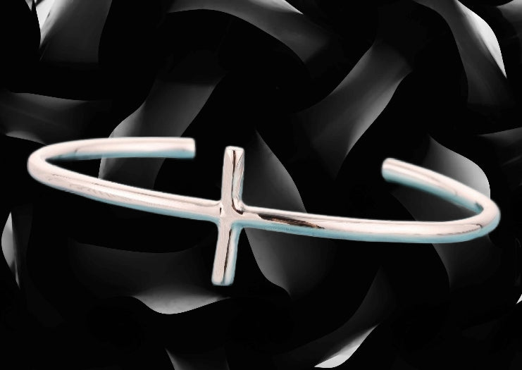 handmade faith cross cuff bracelet