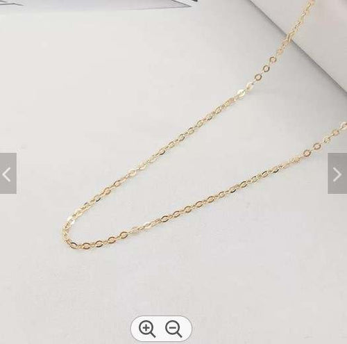 14K Gold 1.0 mm fine Diamond cut Cable Chain 18 inch with Bonus 2" Extender Chain included