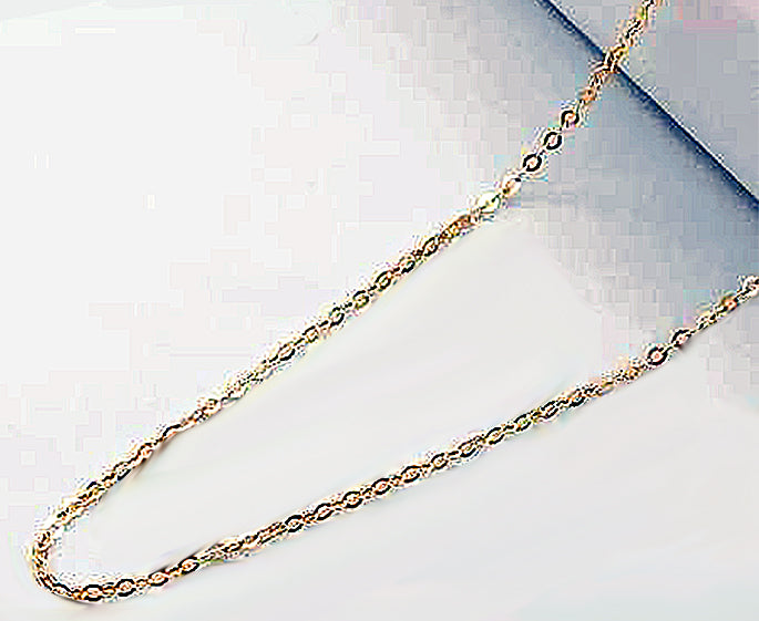 14K Gold 1.0 mm fine Diamond cut Cable Chain 18 inch with Bonus 2" Extender Chain included