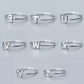 sterling silver initial rings all letter in alphabet