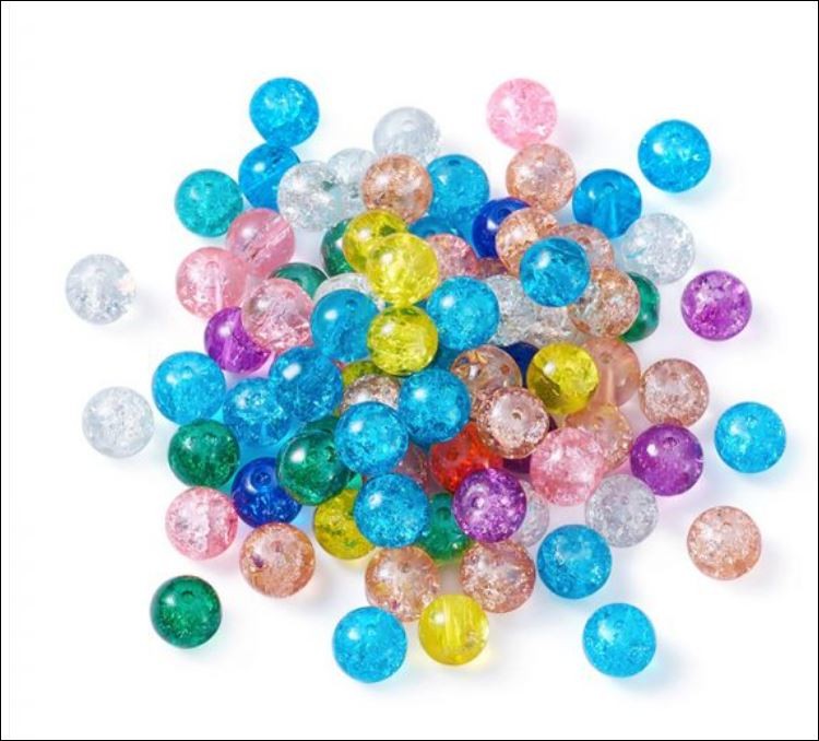 Crackled Glass Beads 20/PKG. Multi Colors