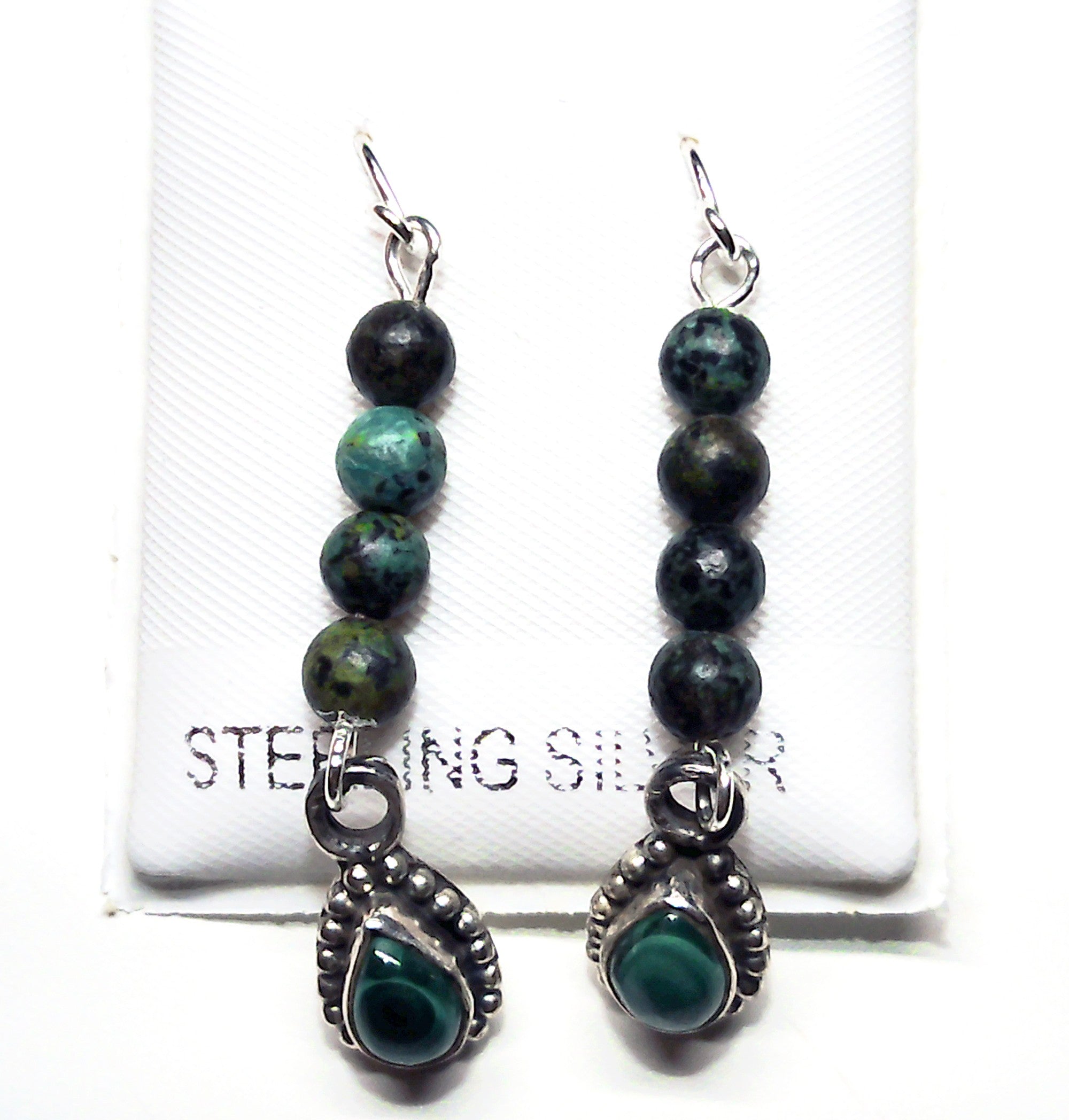 African turquoise 925 earring