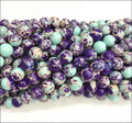 Blue Purple Imperial Jasper beads Sea Sediment Stone Bead
