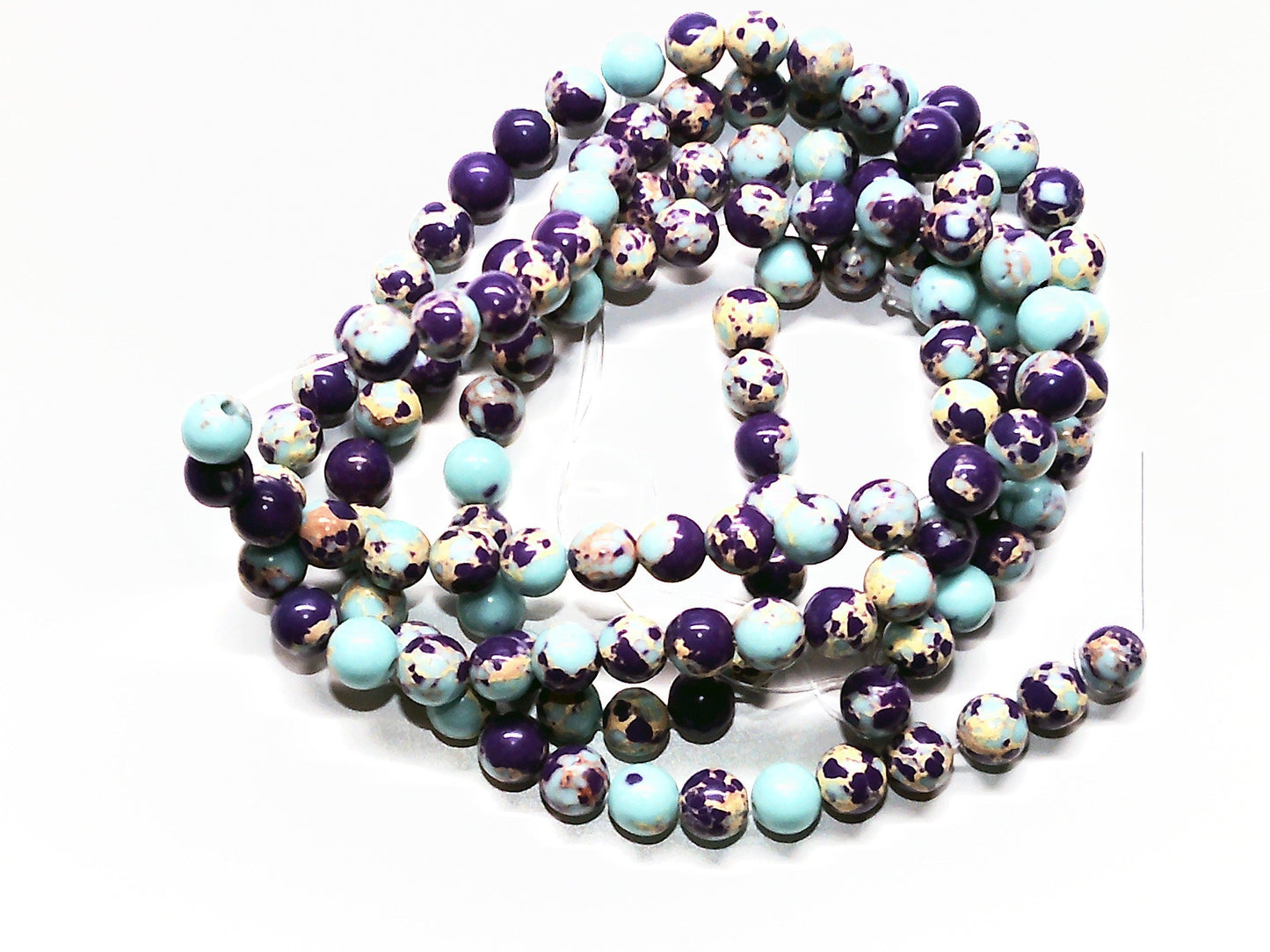 Blue Purple Imperial Jasper beads Sea Sediment Stone Bead