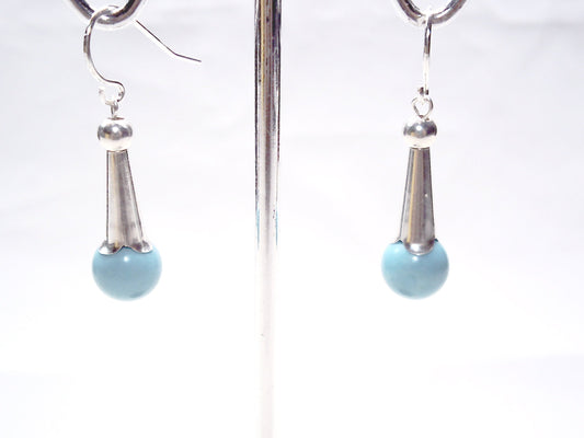 Handcrafted indian squash blossom and turquoise earring