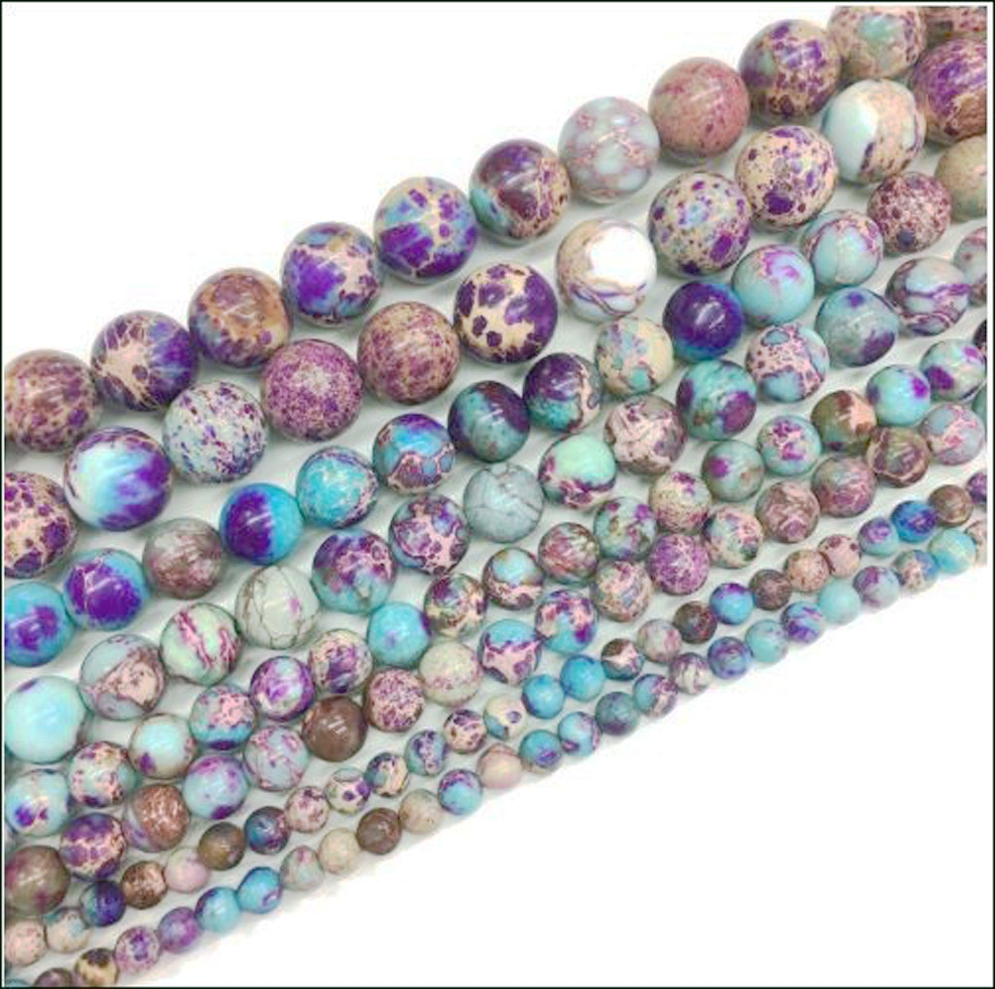 Blue Purple Imperial Jasper beads Sea Sediment Stone Bead