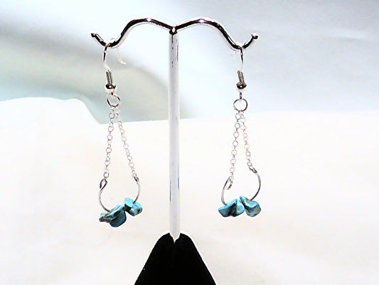 HandCrafted .925 and Turquoise Earring