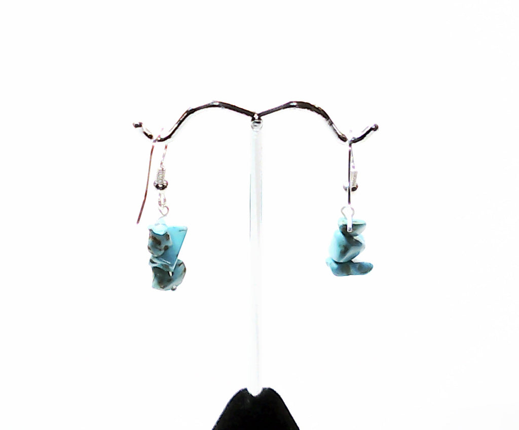 Turquoise Chip earring in .925 sterling silver