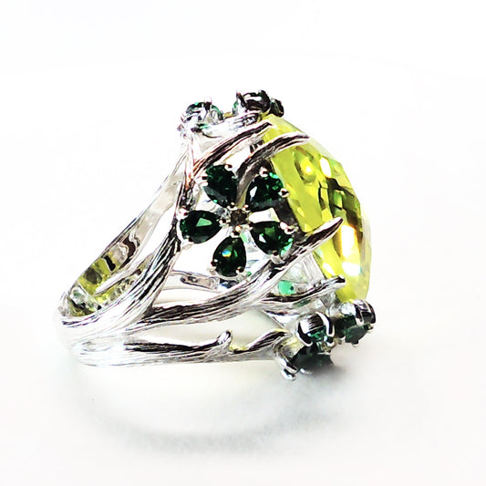 .925 silver Flower ring handmade