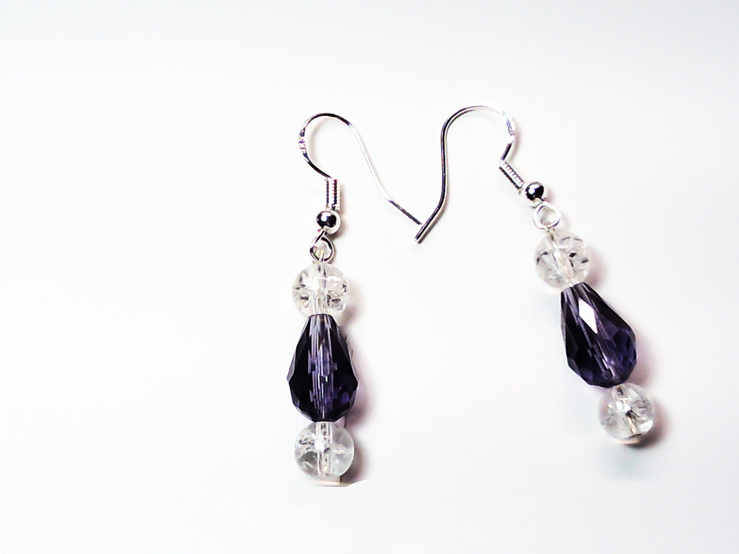 Sterling silver crystal dangle earrings