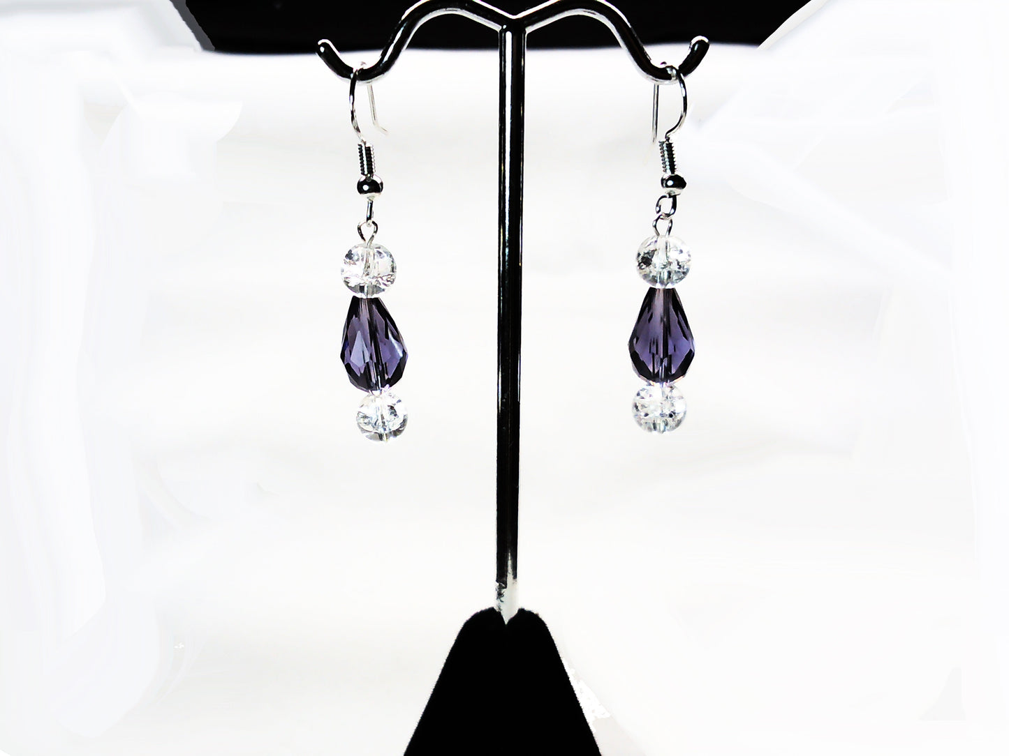 Sterling silver crystal dangle earrings