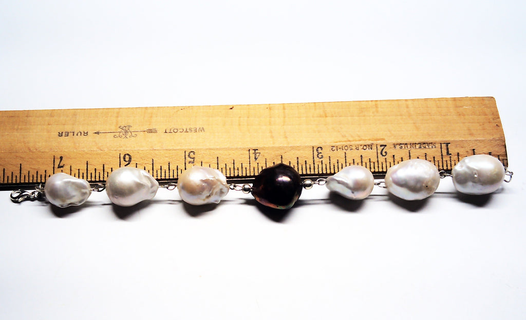Baroque pearl bracelet .925 sterling silver