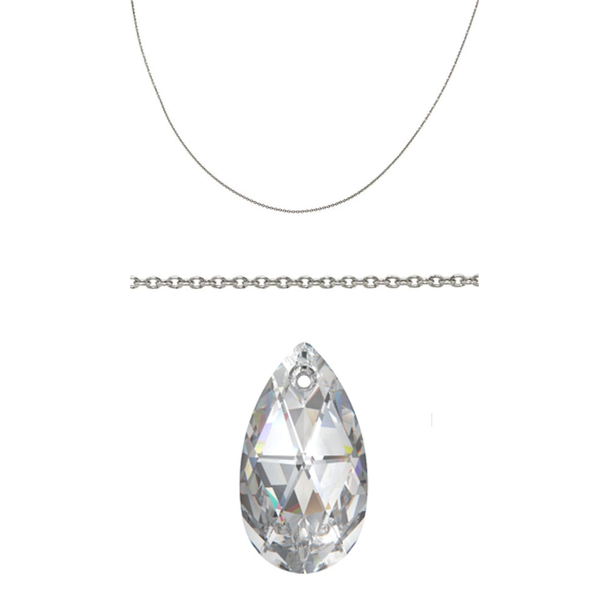 Large crystal sawarsoki crystal pendant on 925 chain