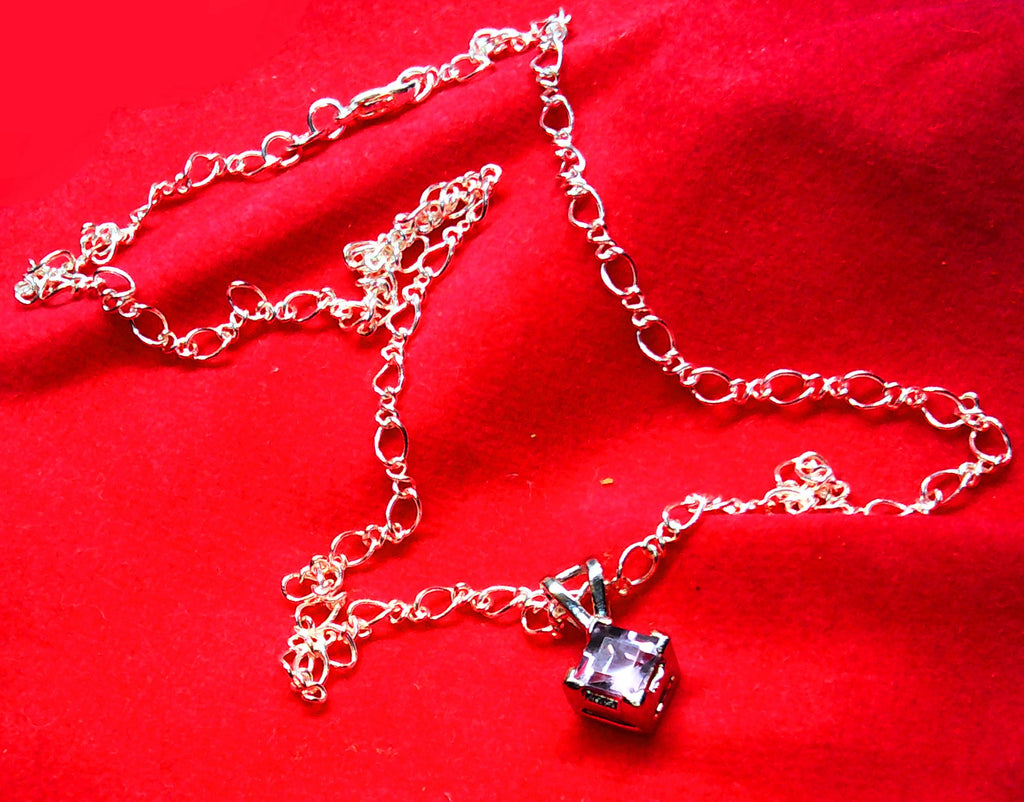 Amethyst and sterling silver pendant