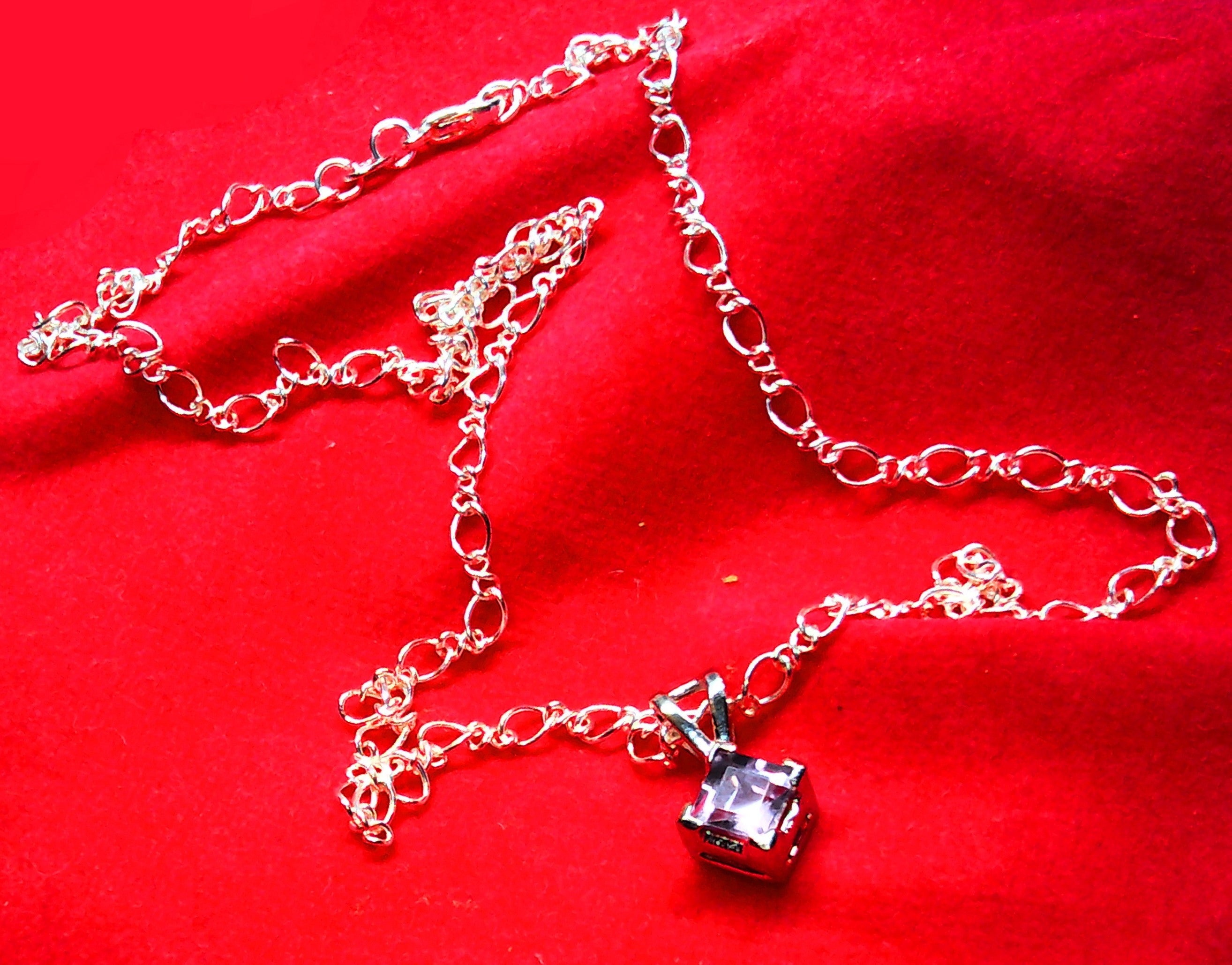 Amethyst and sterling silver pendant