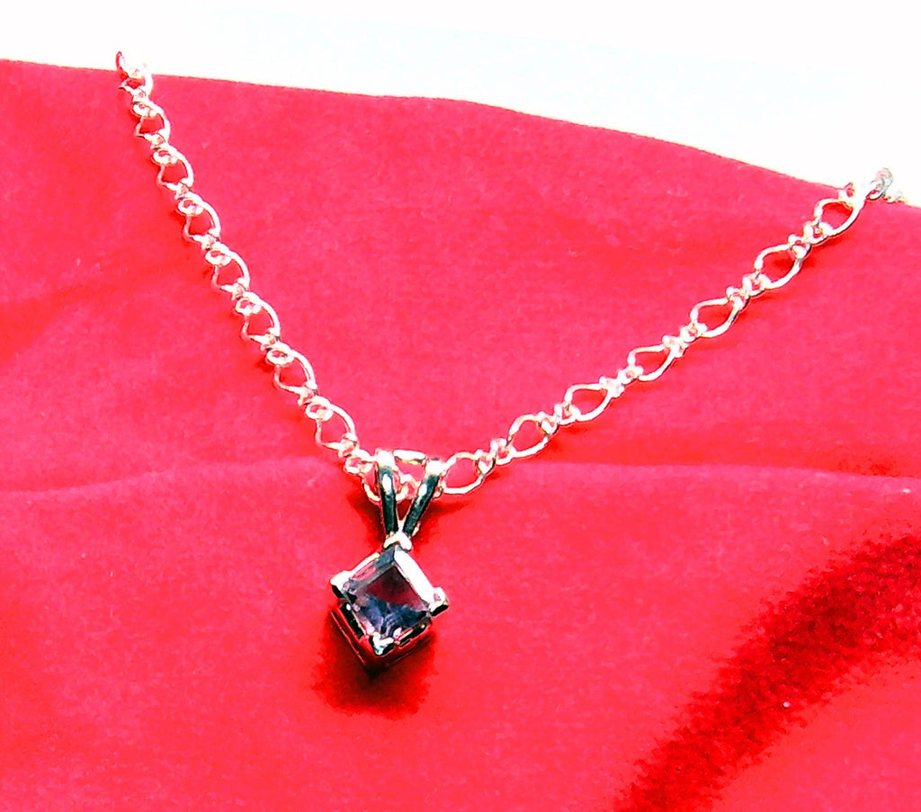 Amethyst and sterling silver pendant