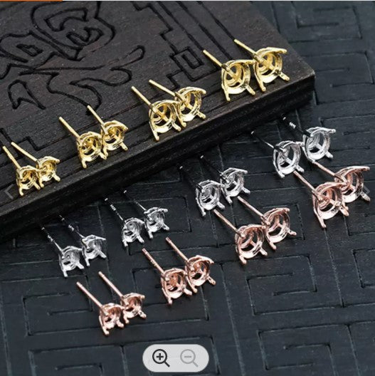 4 prong 925 cast setting with post