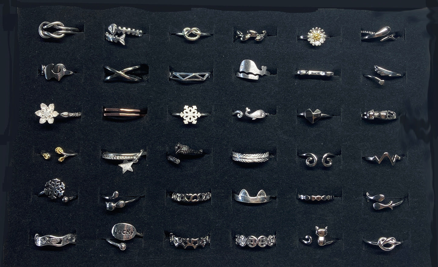925 silver Minimalist ring in bulk or with 36 pcs counter display