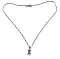 Sterling silver Cat Pendant CZ stones-18 inch