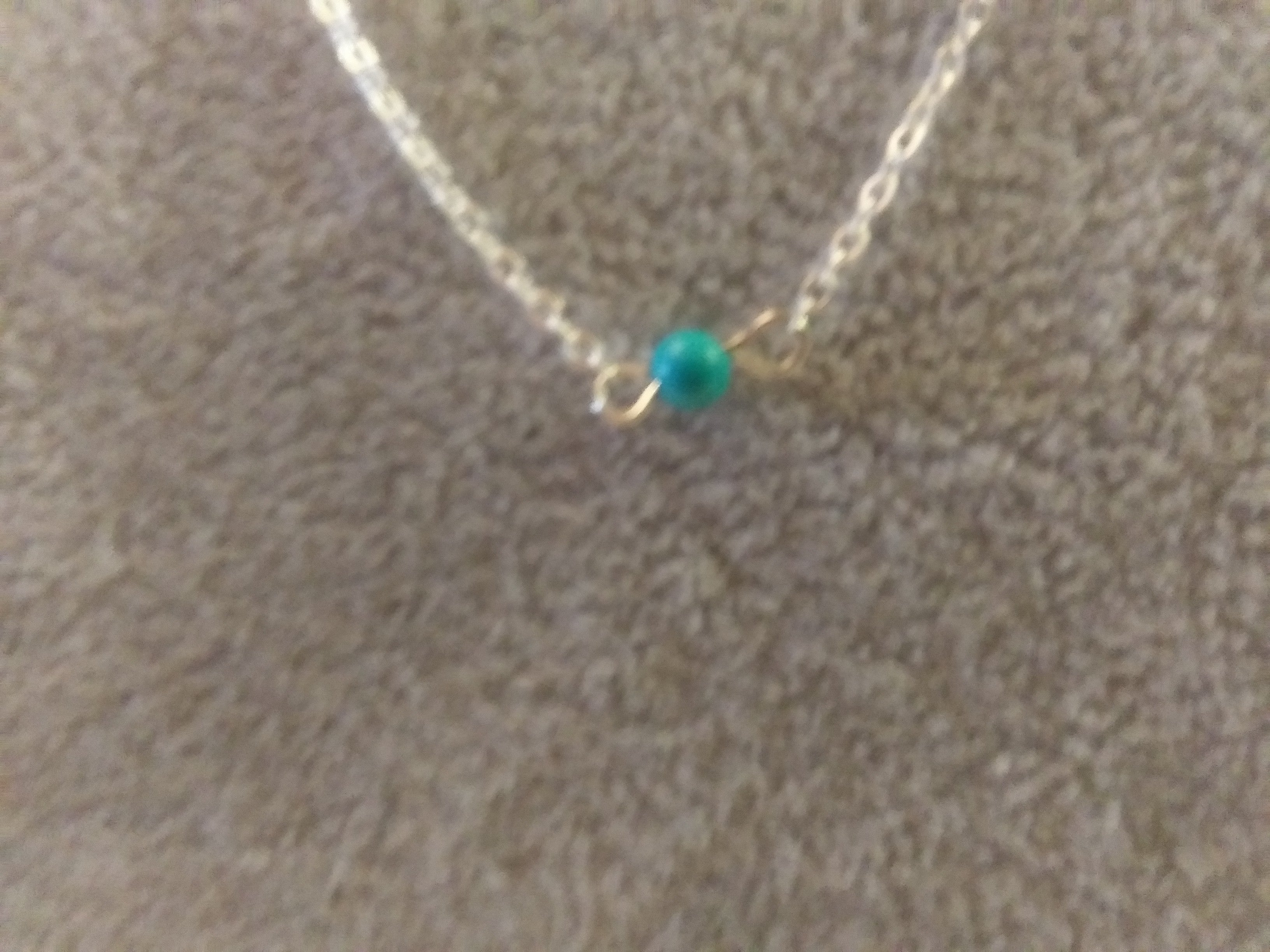 4 mm gemstone rose and turquoise  925 20 inch necklace