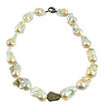 AAA Statement Necklace Baroque Large Pearl with Diamonds