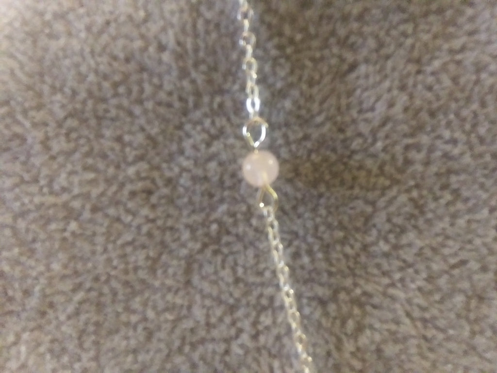 4 mm gemstone rose and turquoise  925 20 inch necklace