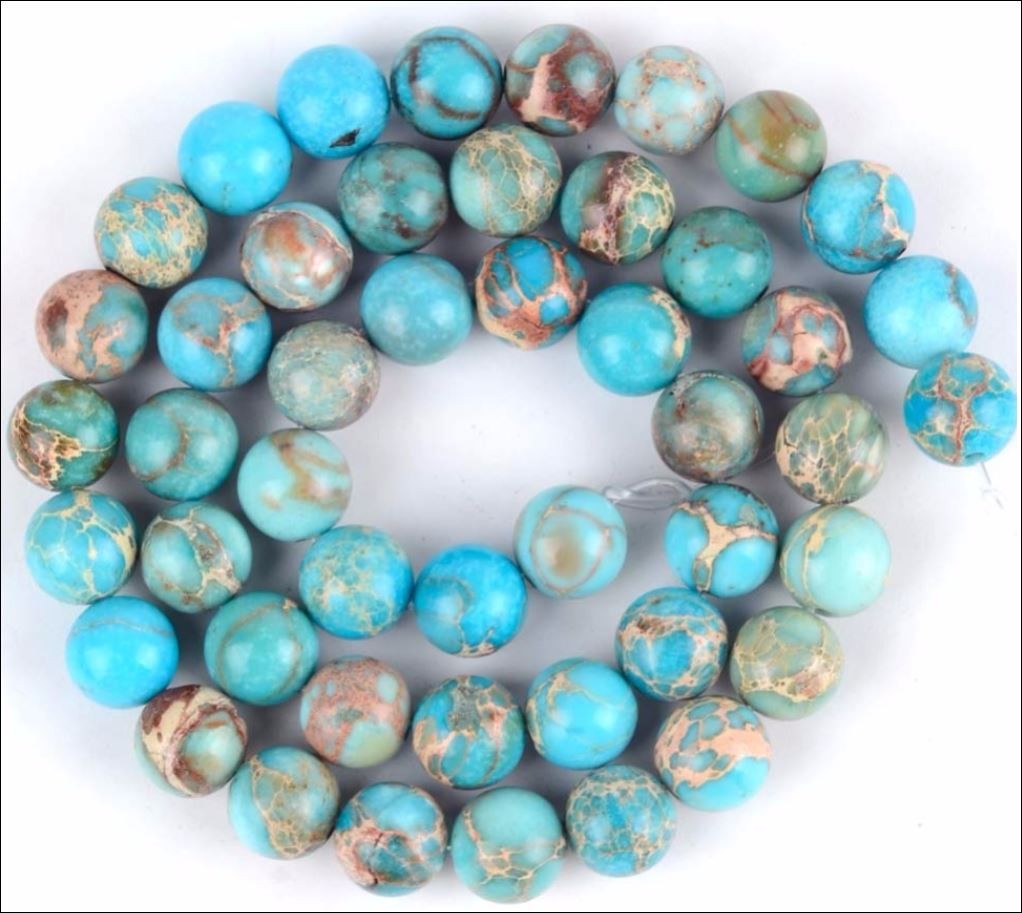 Lake Blue Natural gemstone sediment jasper beads 20/PK